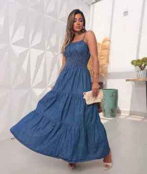 Ocean Denim Maxi Dress