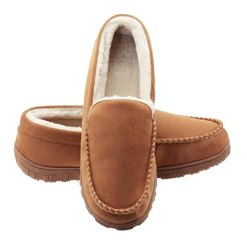 Plush Moccasinsc With Soft Lining And Classic Stitched Design