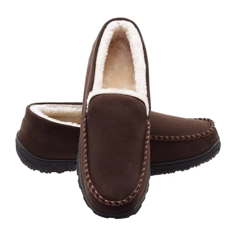 Plush Moccasinsc With Soft Lining And Classic Stitched Design