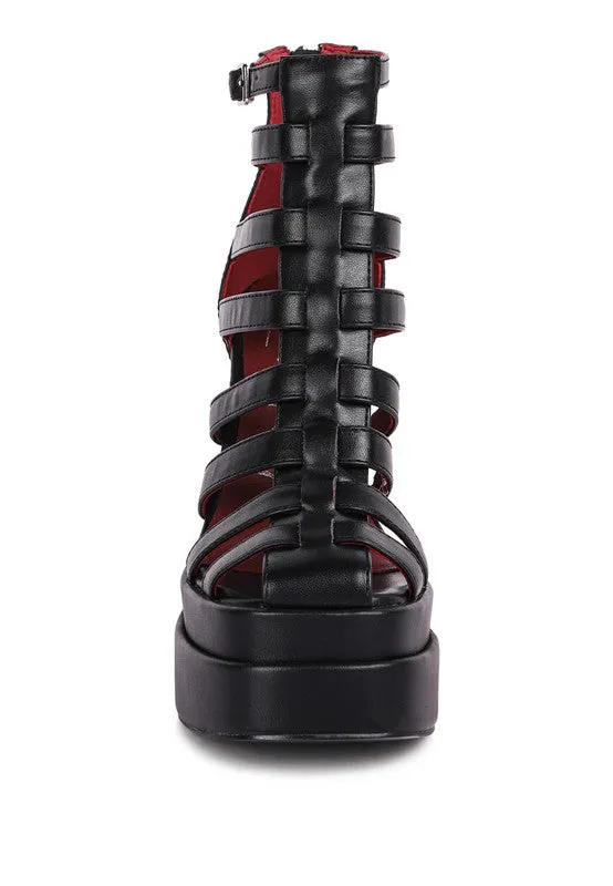 Rielle High Platfrom Cage Bootie Sandal For Women