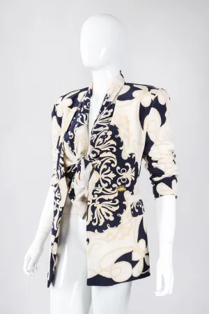 Rope Print Silk Jacket & Blouse Set