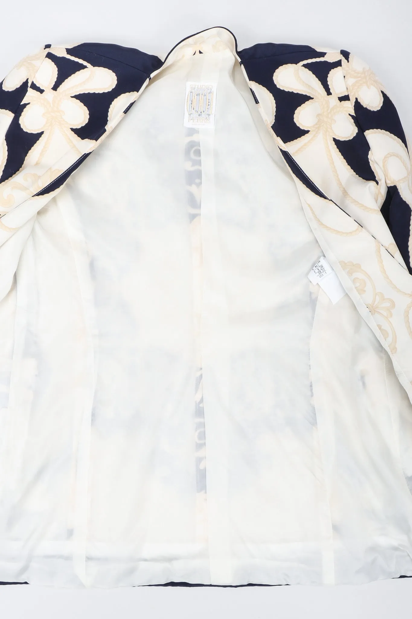 Rope Print Silk Jacket & Blouse Set