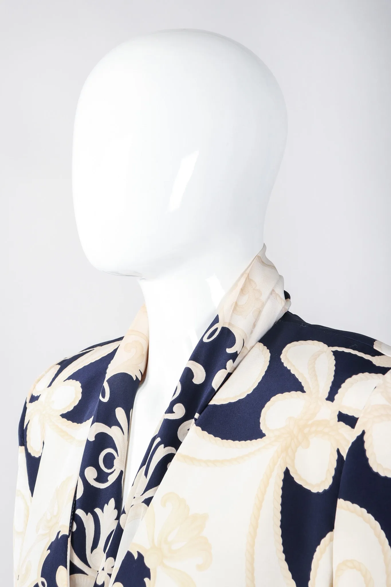Rope Print Silk Jacket & Blouse Set