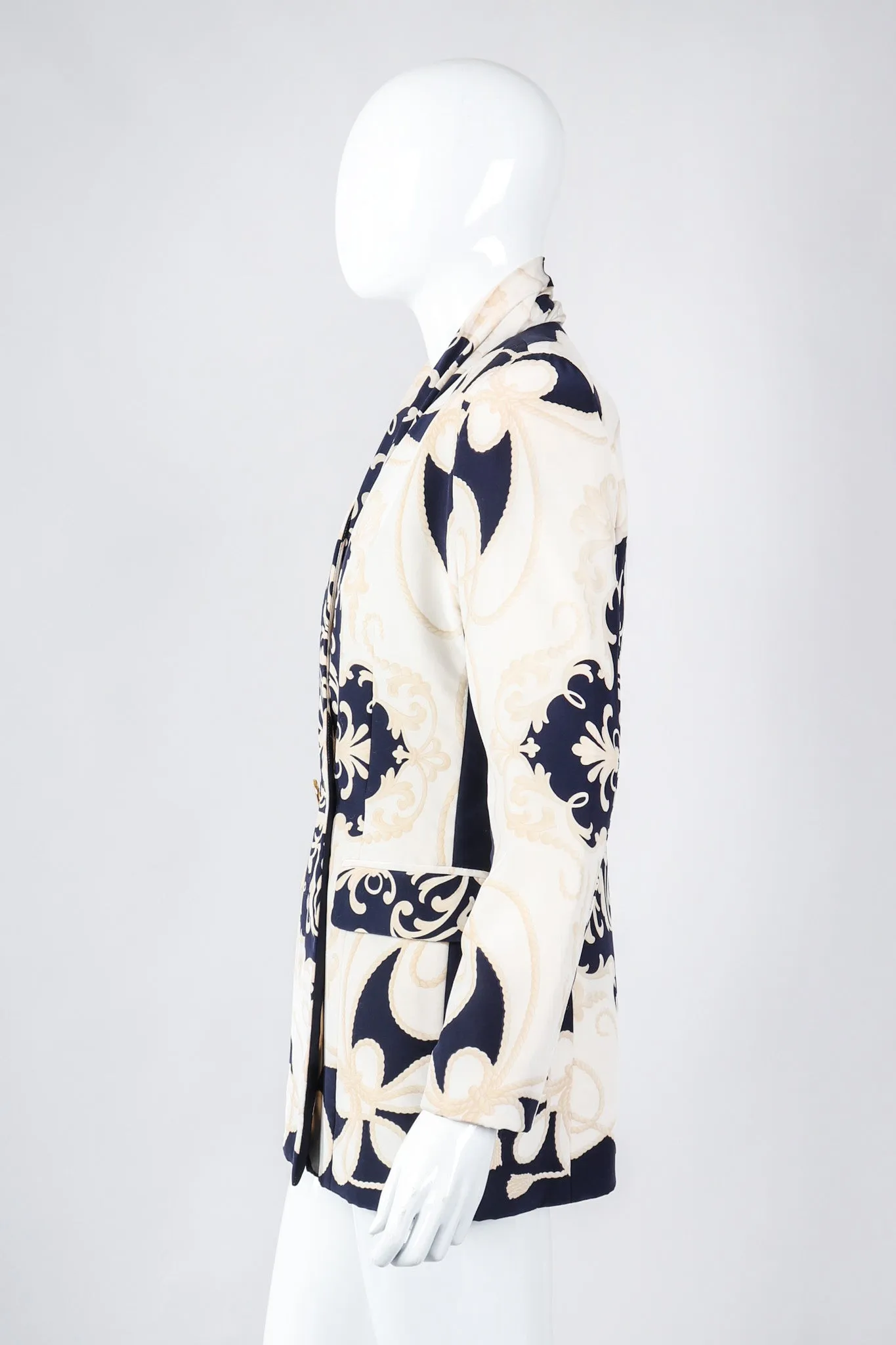 Rope Print Silk Jacket & Blouse Set