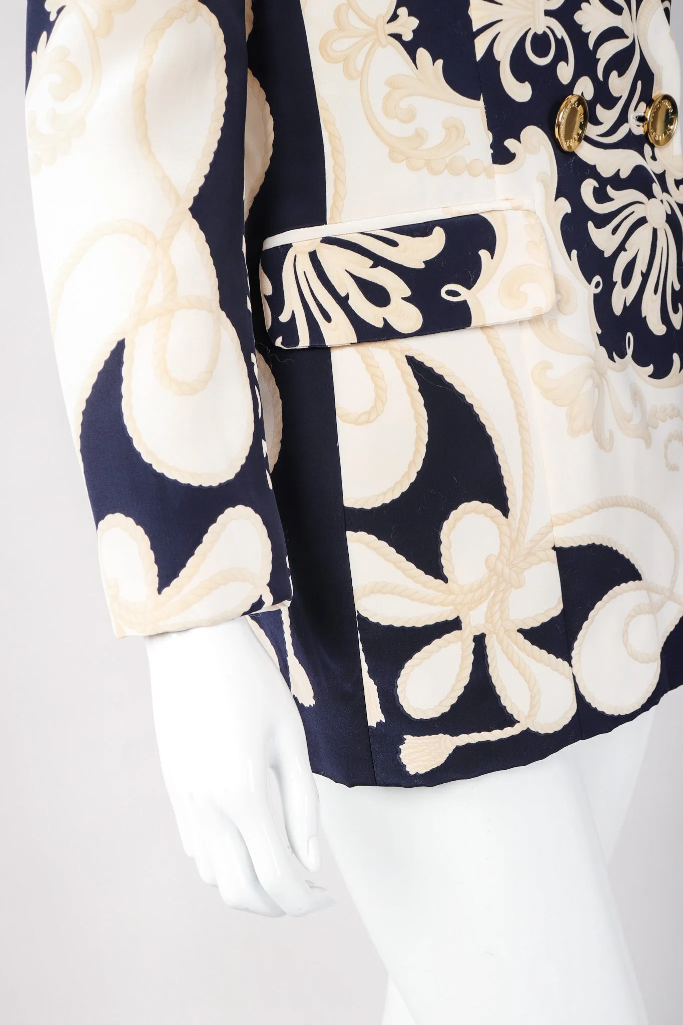 Rope Print Silk Jacket & Blouse Set
