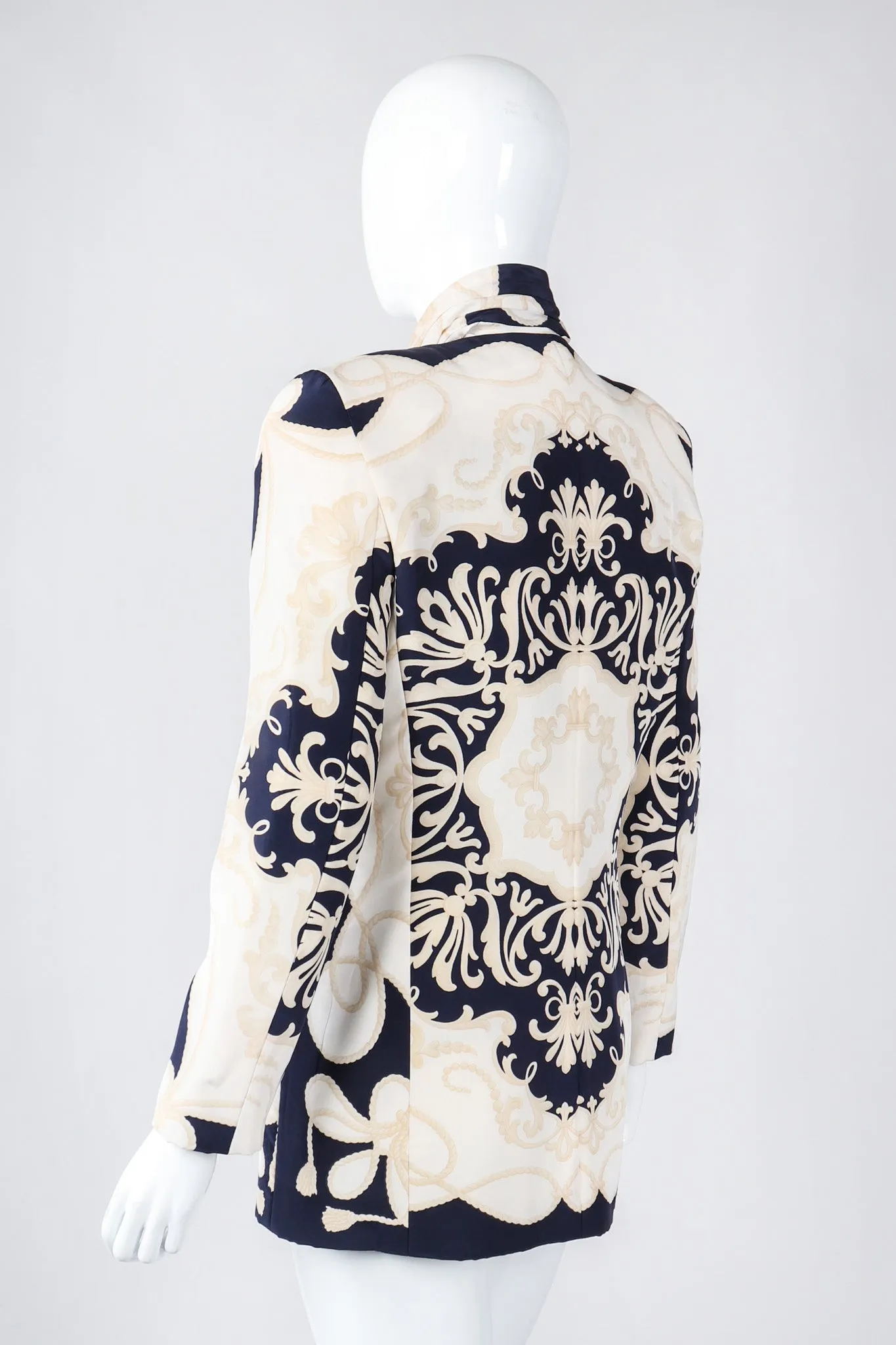 Rope Print Silk Jacket & Blouse Set