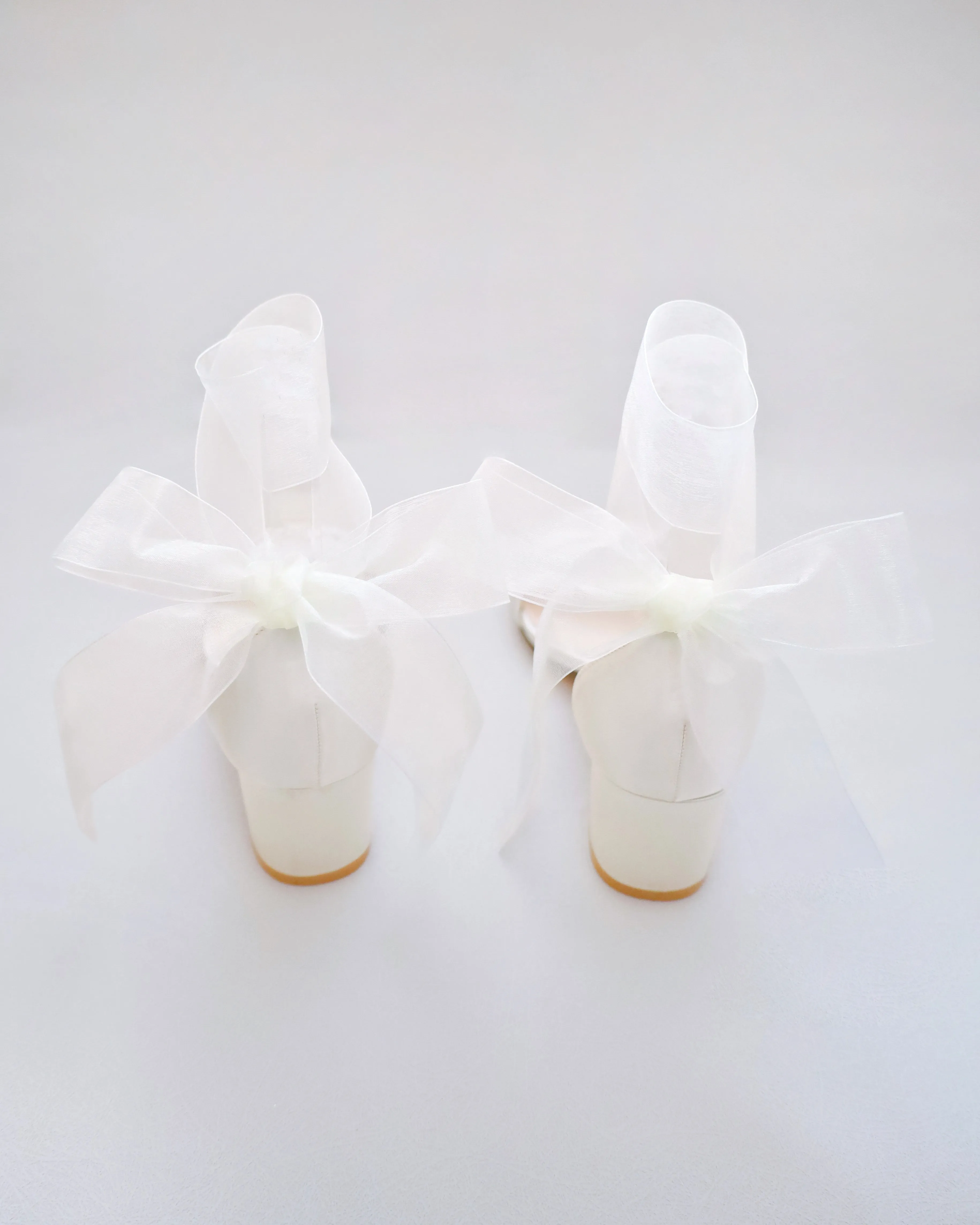 Satin Block Heel Sandal with Wrapped Ribbon Tie