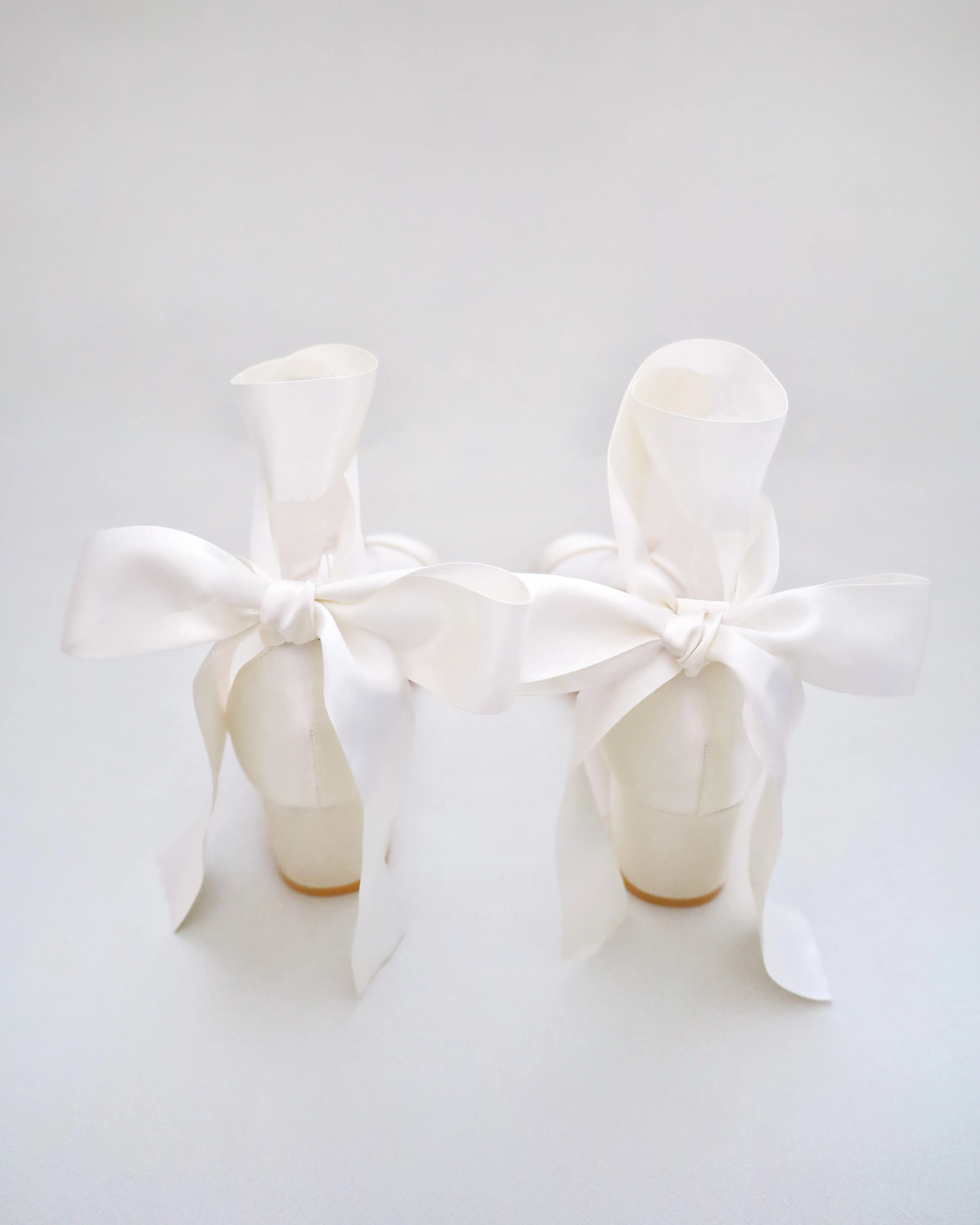 Satin Block Heel Sandal with Wrapped Ribbon Tie