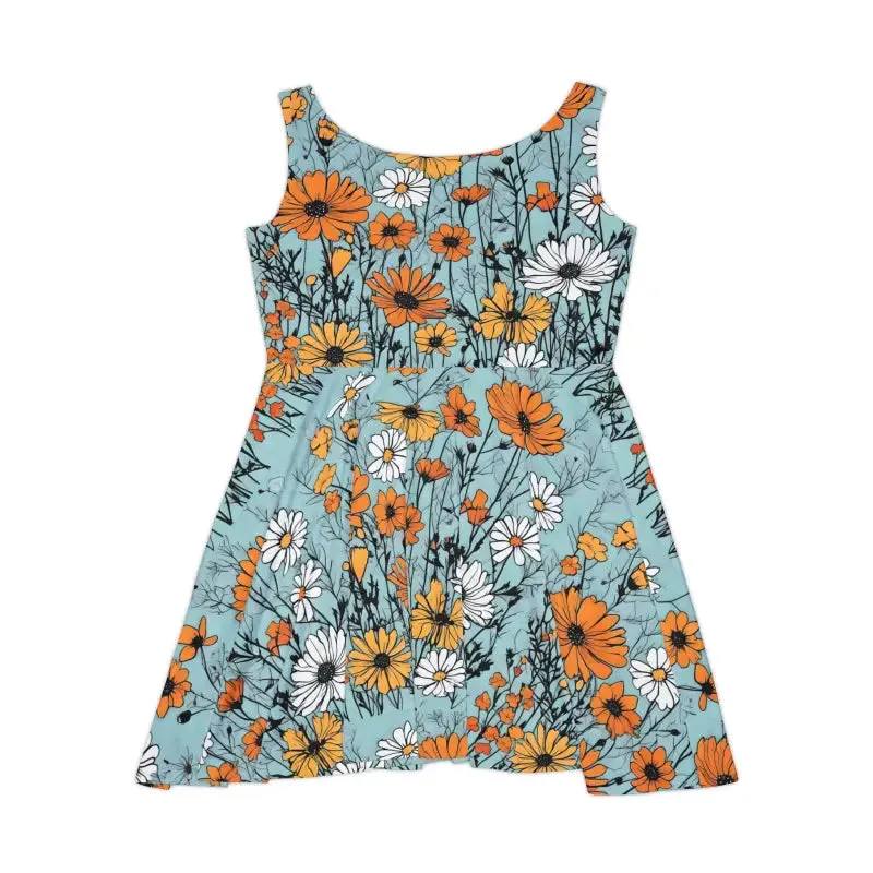 Showstopper Skater Dress with Orange and White Flowers