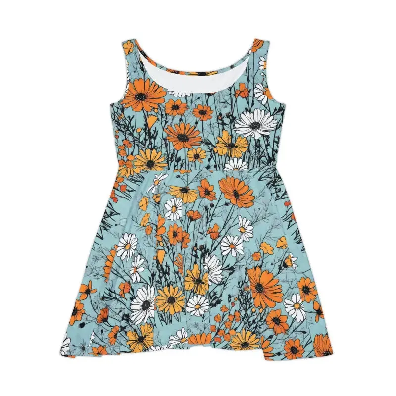 Showstopper Skater Dress with Orange and White Flowers