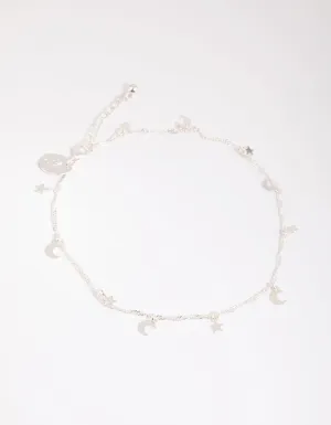 Silver Celestial Charm Anklet