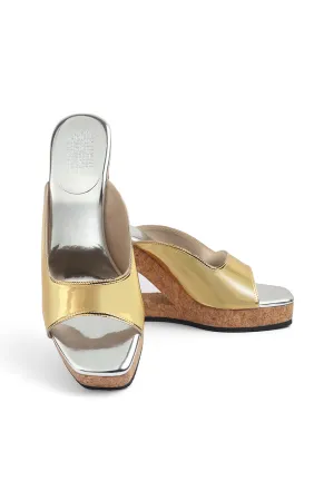 Silver Gold Metallic Structured Wedges