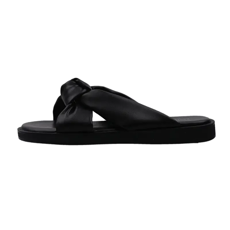Simple Black Low-Heel Soft-Soled Summer Slippers