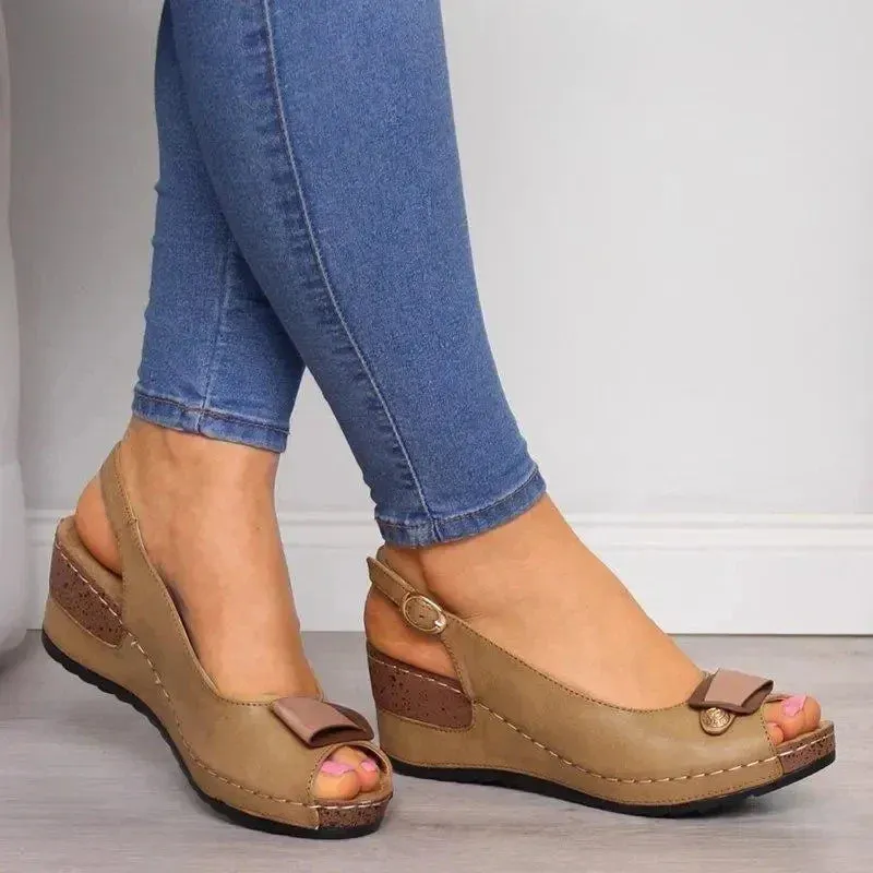 Slingback Wedge Sandals | Peep-Toe | Comfortable & Elegant