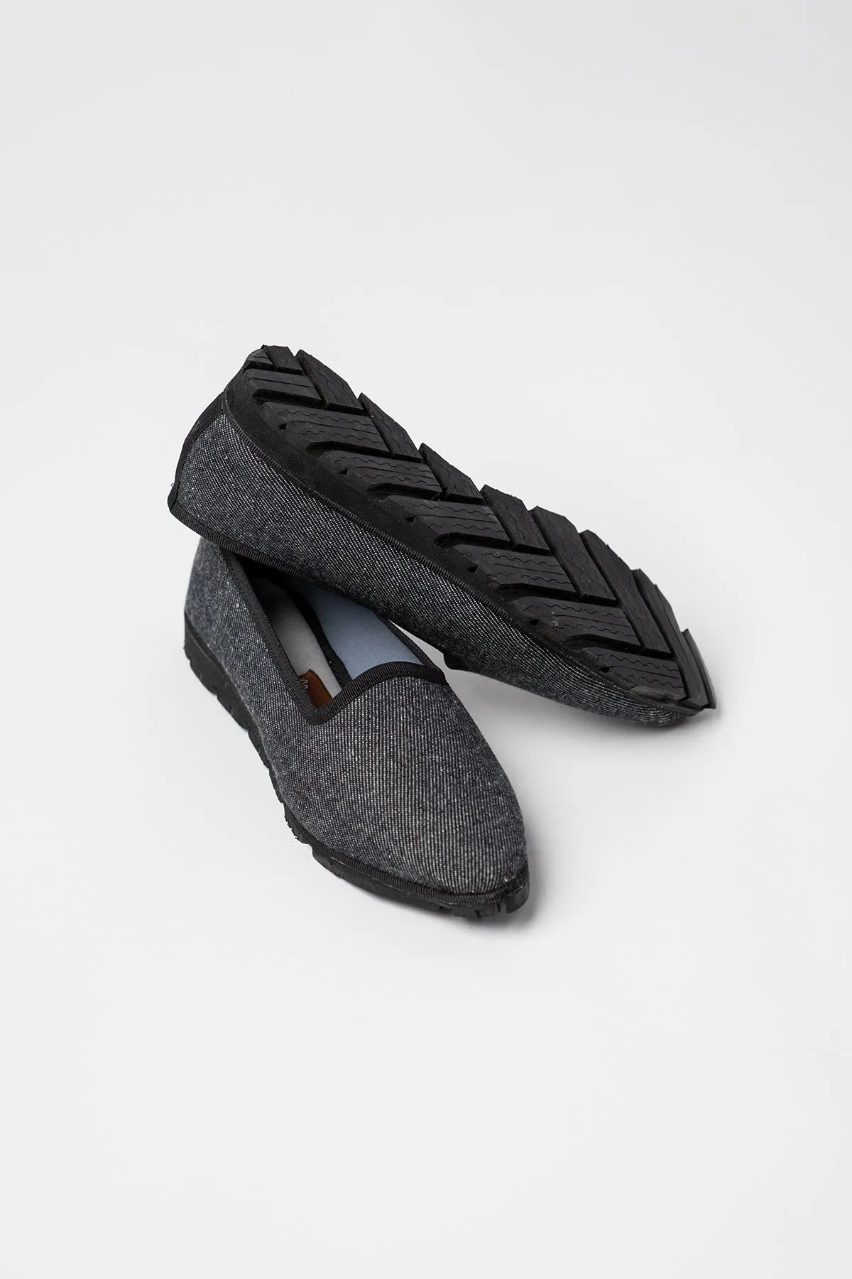 Slippers Denim Negro Plus