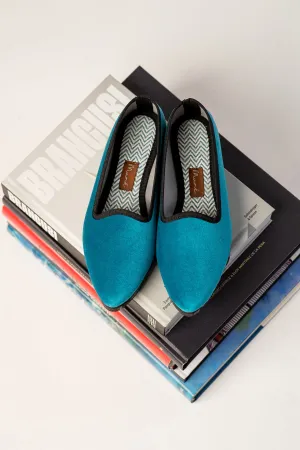 Slippers Terciopelo Azul Francia Plus