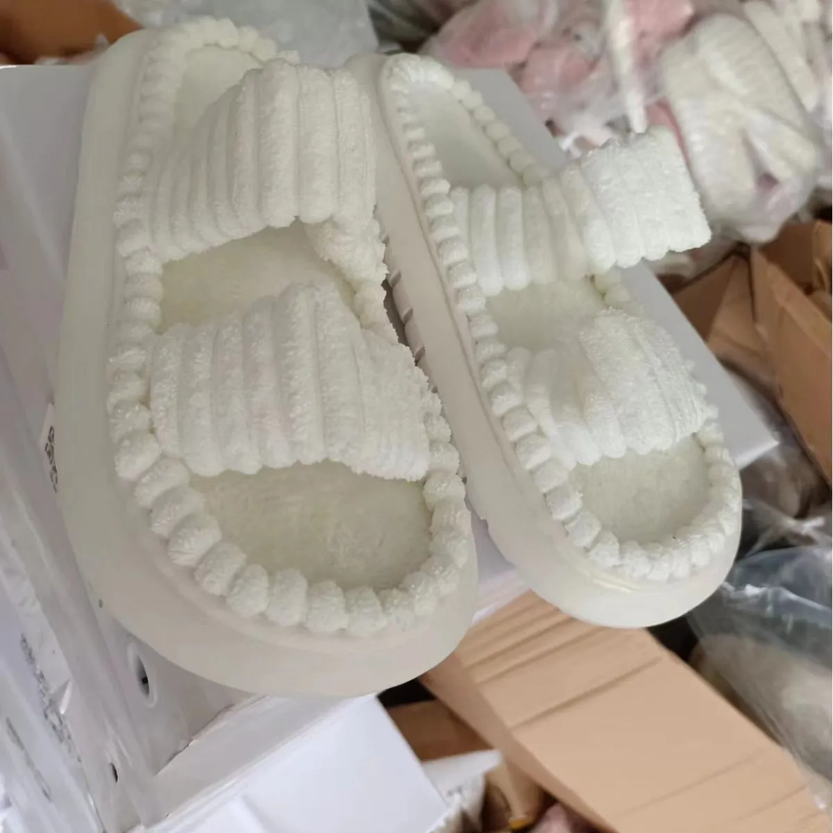 Soft Lamb Wool Cotton Slippers