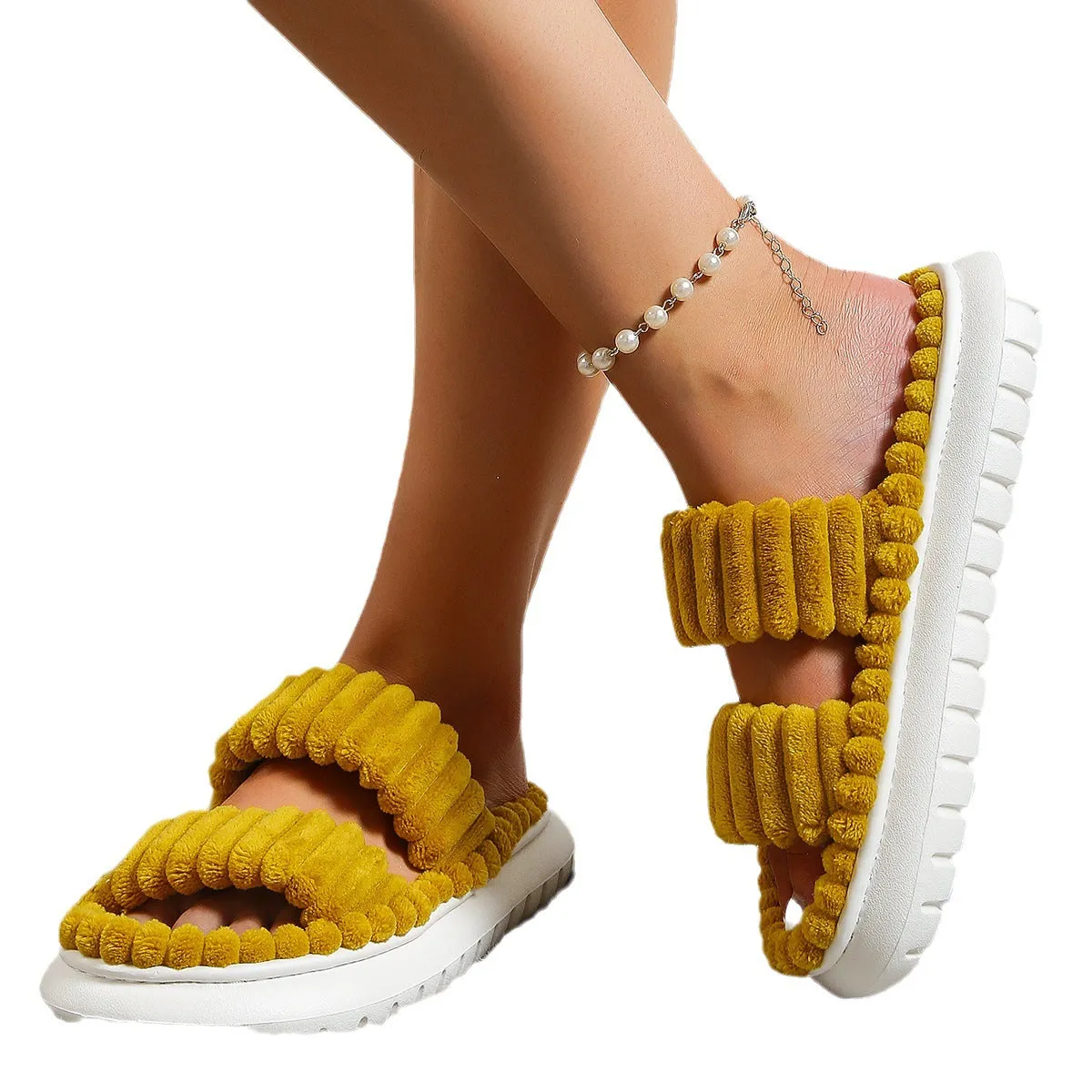 Soft Lamb Wool Cotton Slippers