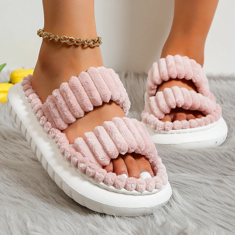 Soft Lamb Wool Cotton Slippers