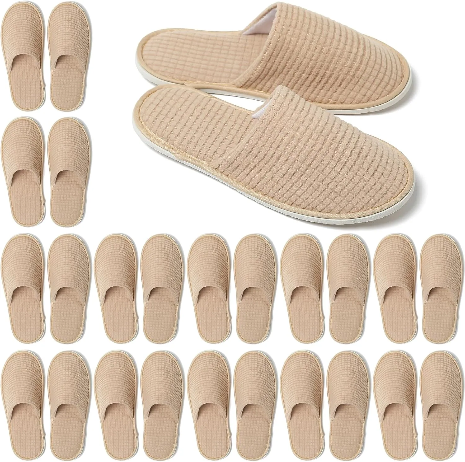 SPA Slippers, 6/12 Pairs Disposable Slippers for Guests, Soft Hotel Slippers Polar Fleece, Washable Reusable House Slippers Unisex, Bride Slippers for Wedding Party Bedroom Travel