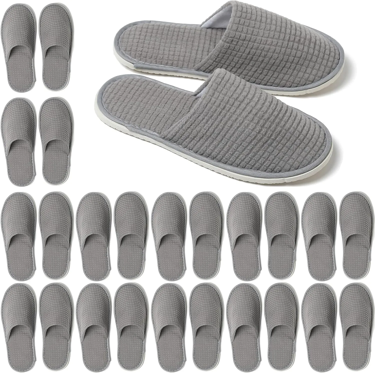 SPA Slippers, 6/12 Pairs Disposable Slippers for Guests, Soft Hotel Slippers Polar Fleece, Washable Reusable House Slippers Unisex, Bride Slippers for Wedding Party Bedroom Travel