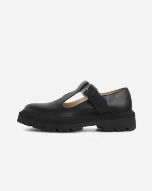 Spike Sandal - Black Leather