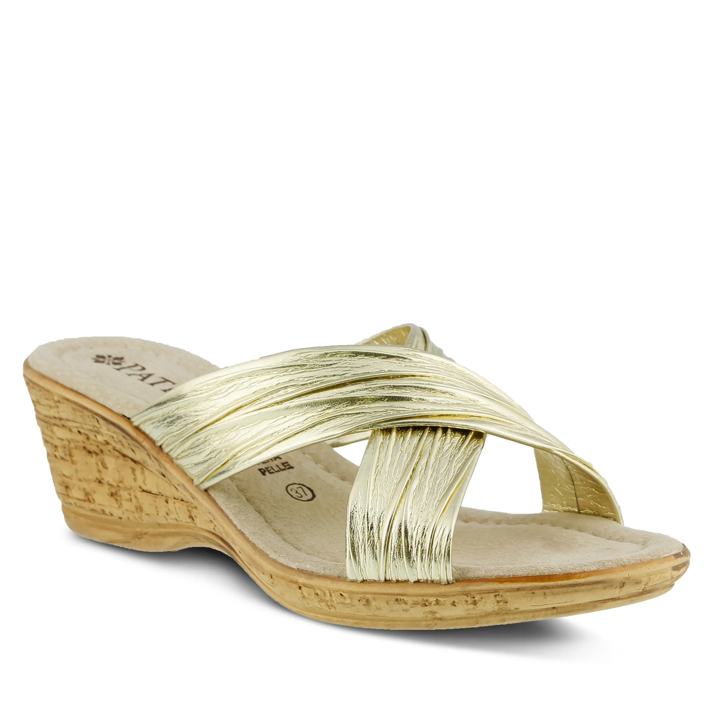Spring Step Shoes  Patrizia Marge Slide Sandal Women’s Vegan Leather 2.25" Heel