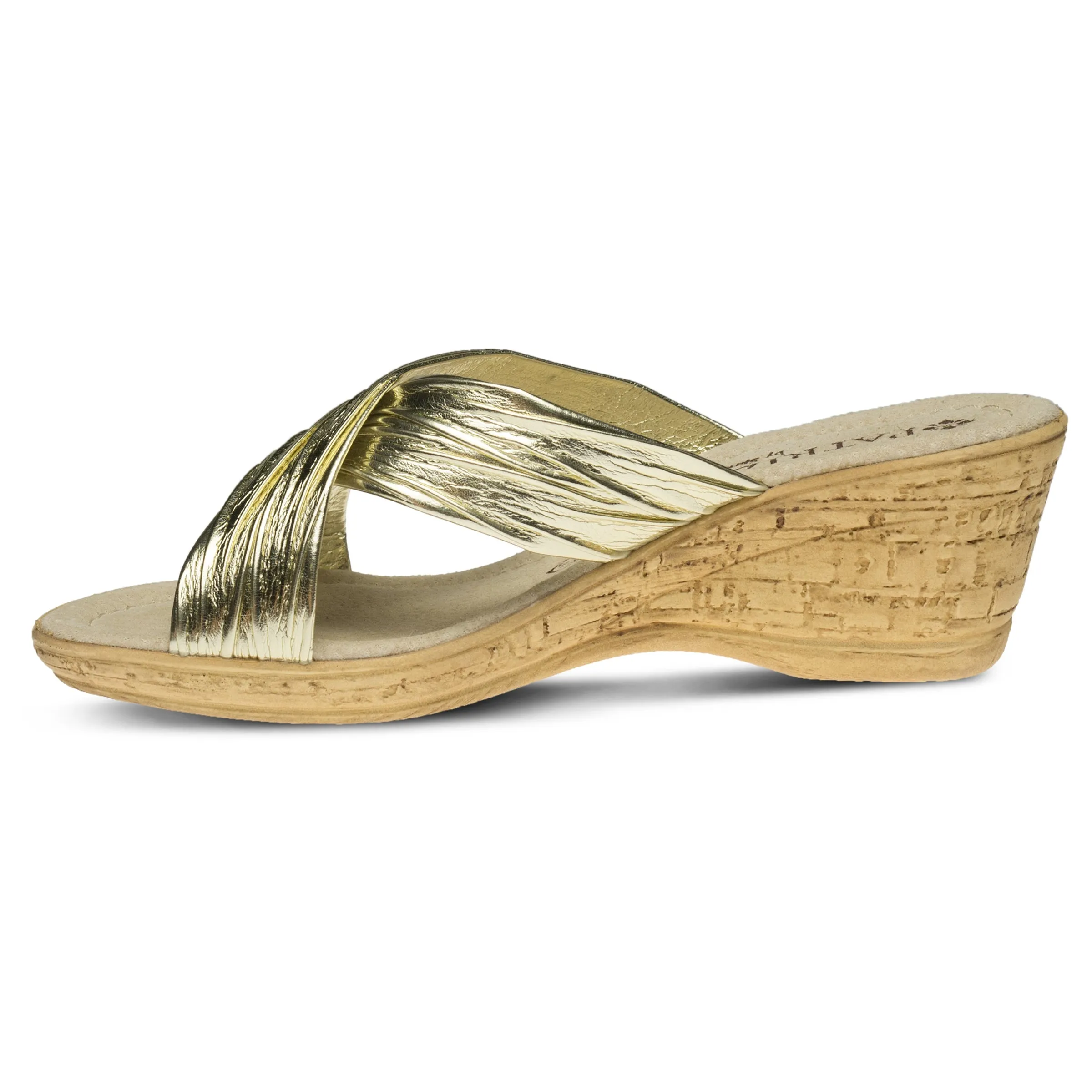 Spring Step Shoes  Patrizia Marge Slide Sandal Women’s Vegan Leather 2.25" Heel