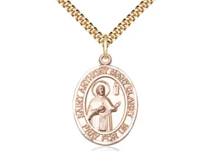 St. Anthony Mary Claret Gold Pendant – 24" Chain