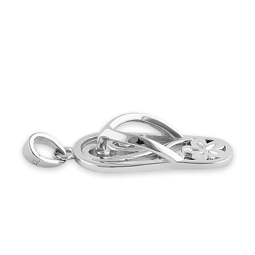 Sterling Silver Floral Sandal Pendant
