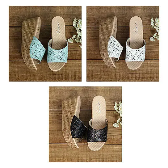 Stylish  Zinnia Wedges: Trendy Womens Floral Sandals for Garden Parties