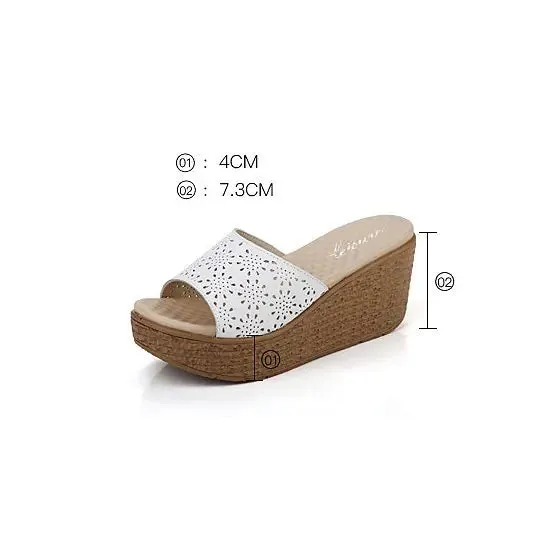 Stylish  Zinnia Wedges: Trendy Womens Floral Sandals for Garden Parties