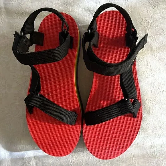 Teva Flatform Universal Rainbow Pride Platform Sandals Womens Size 9