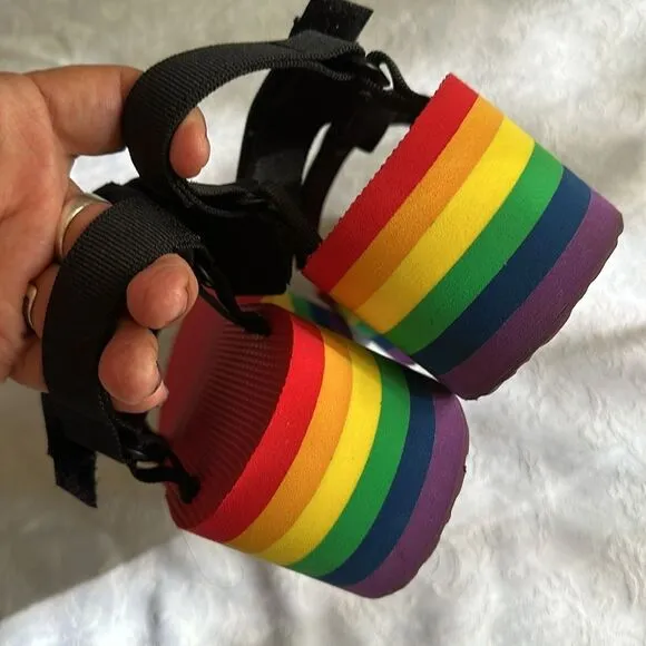 Teva Flatform Universal Rainbow Pride Platform Sandals Womens Size 9