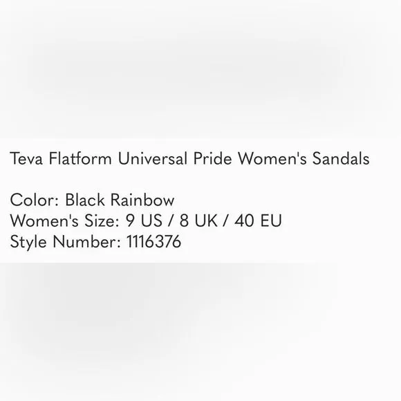 Teva Flatform Universal Rainbow Pride Platform Sandals Womens Size 9