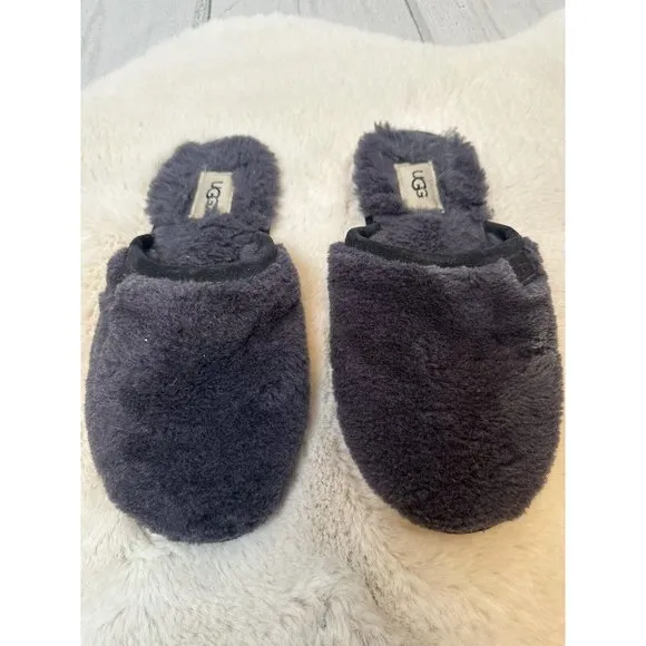 UGG Australia Womens Fluffette Mule Slipper Gray Wool Slip On Flat 9  EUR 40 EUC