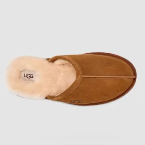 UGG Men's Scuff Shearling Suede Leather Slipper In Chestnut Size 12 ( EUR 45.5)