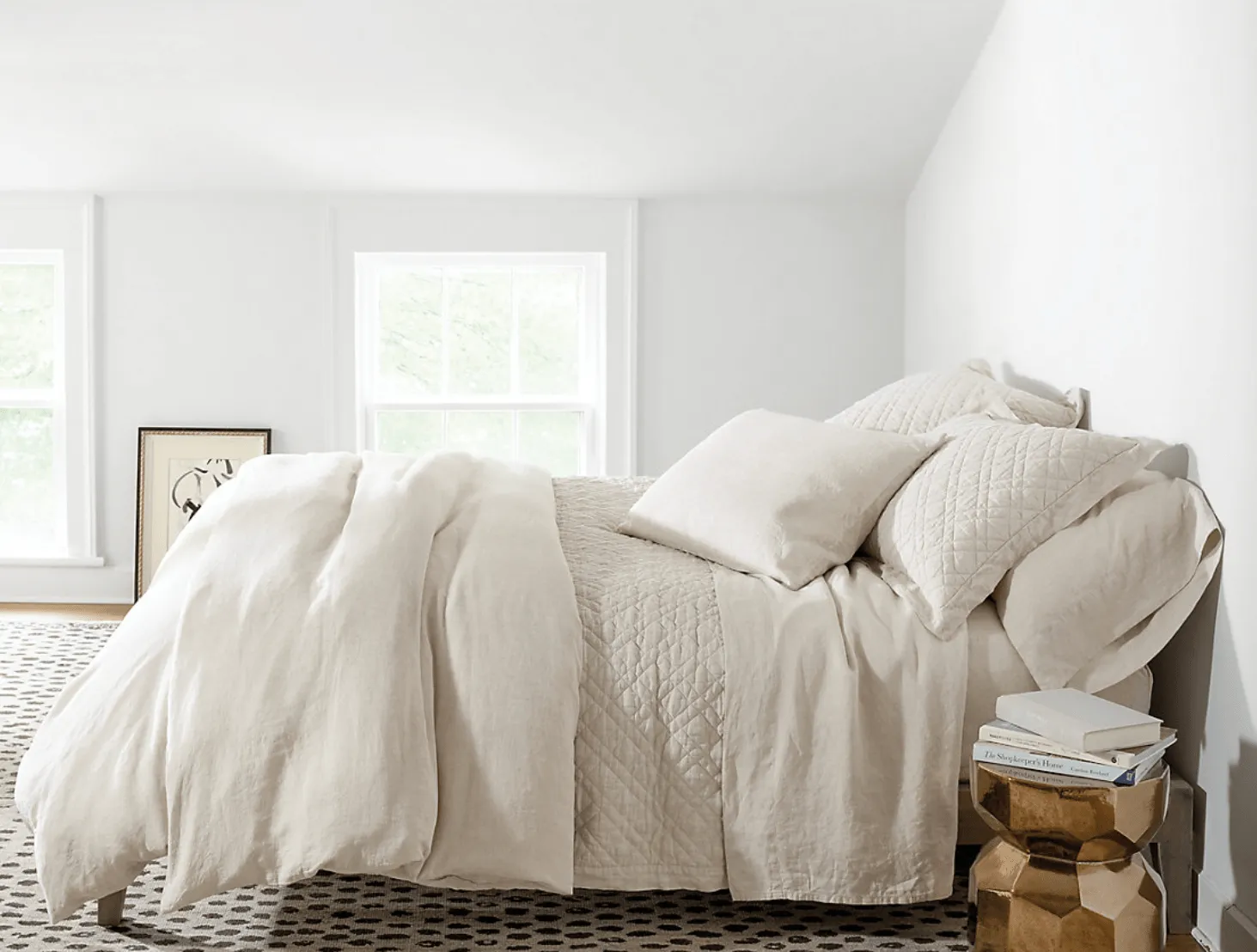 Washed Linen Quilt - Natural