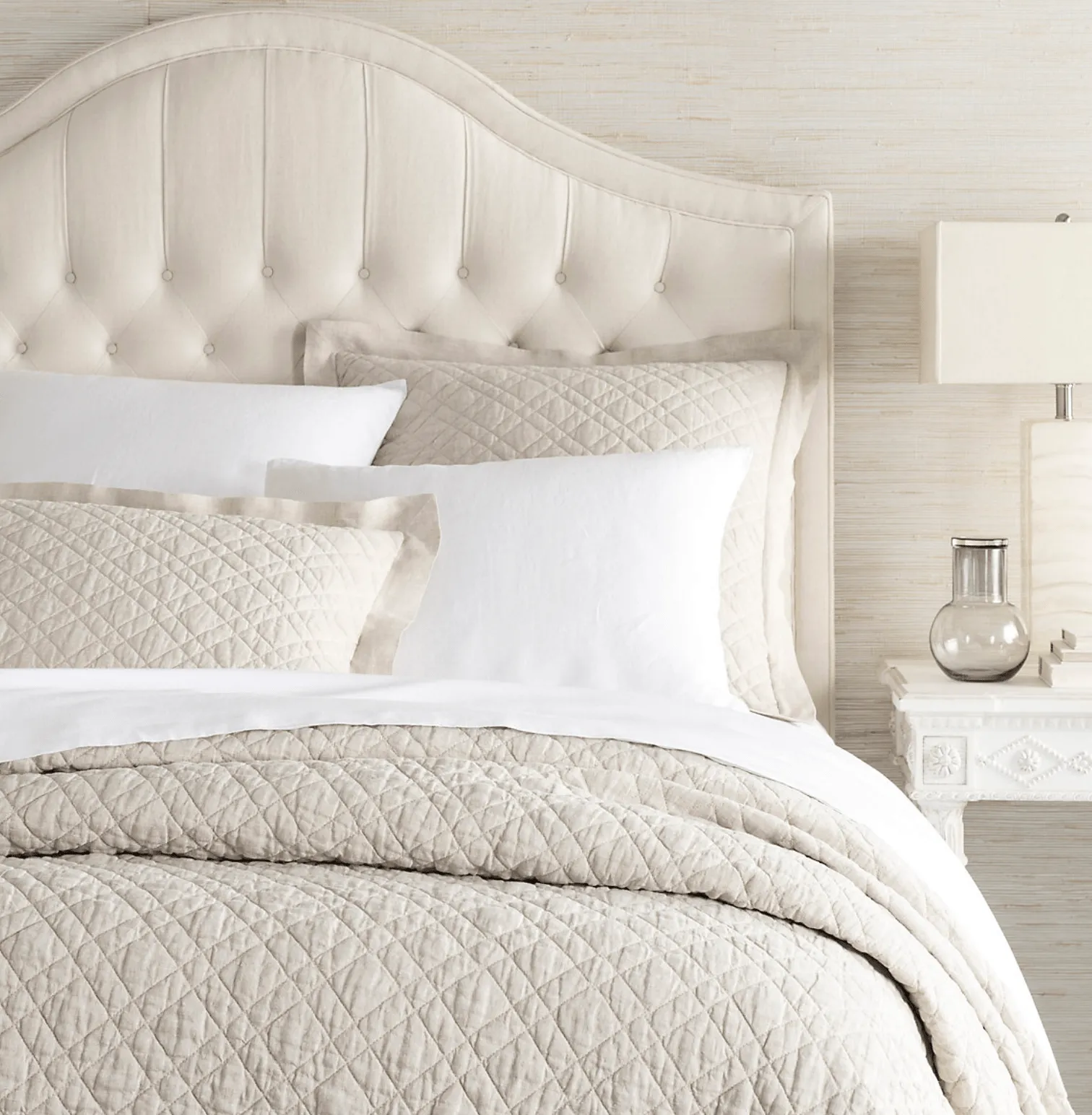 Washed Linen Quilt - Natural
