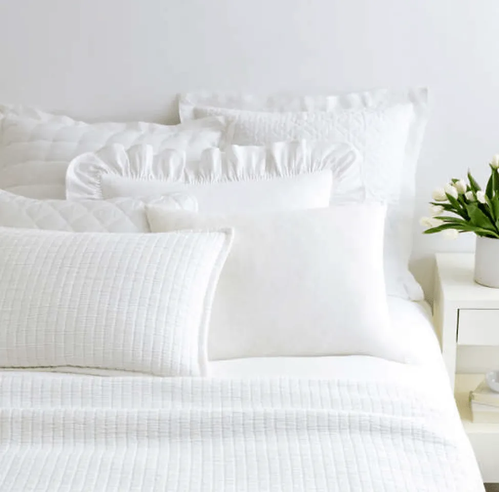 Washed Linen Sham - White