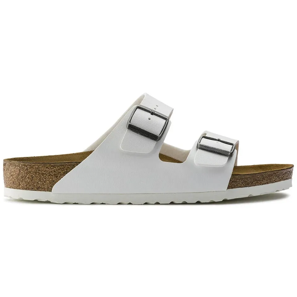 White Leather Ease Comfort Slippers with Buckle - Slippers
