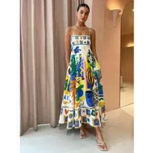 Women's Graphic Summer Beach Dress | Maxi