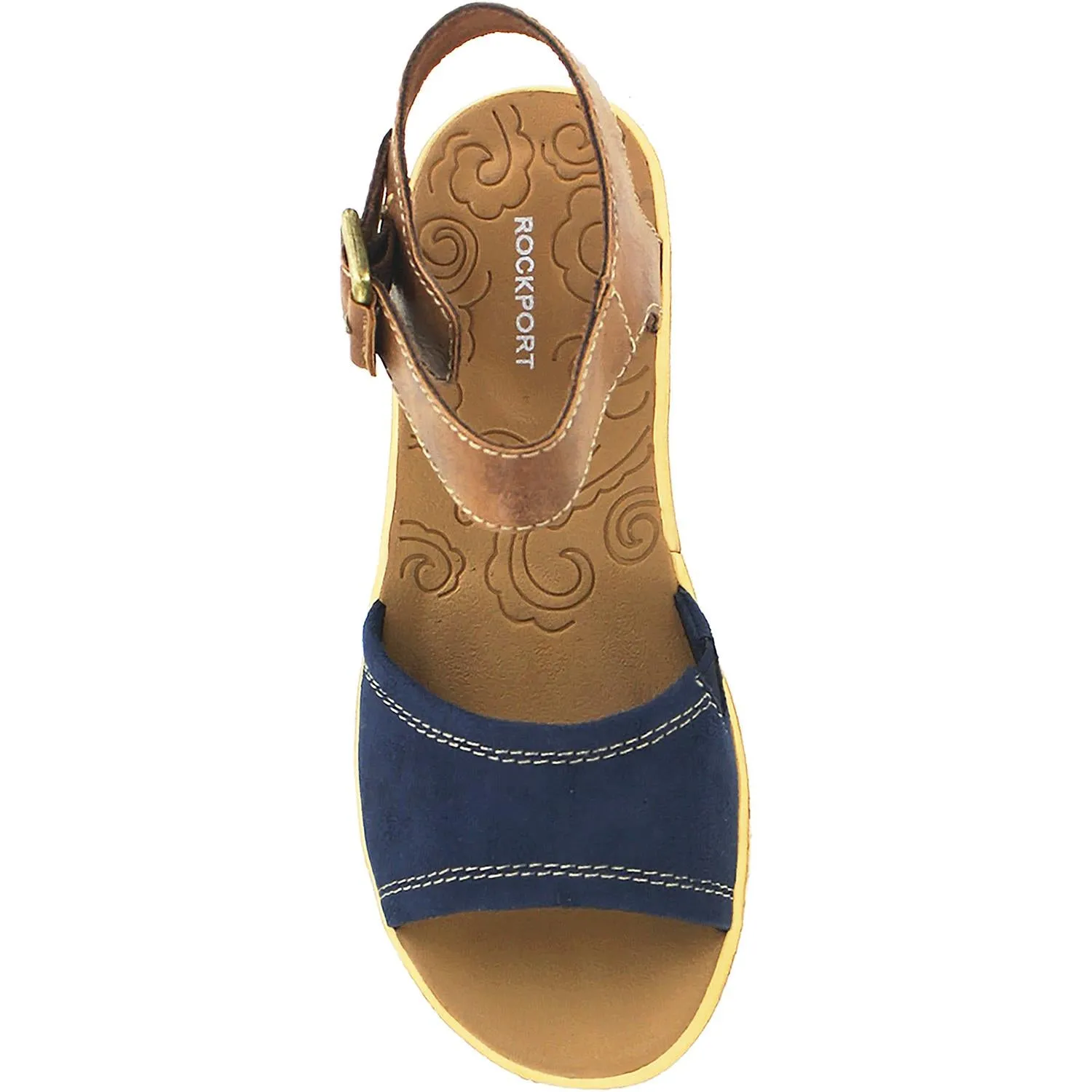 Women's Rockport Weekend Casuals Lanea Ankle Strap Navy Suede/Leather