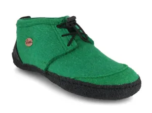 WoolFit Hand-felted Barefoot Slippers 'Nomad', green black