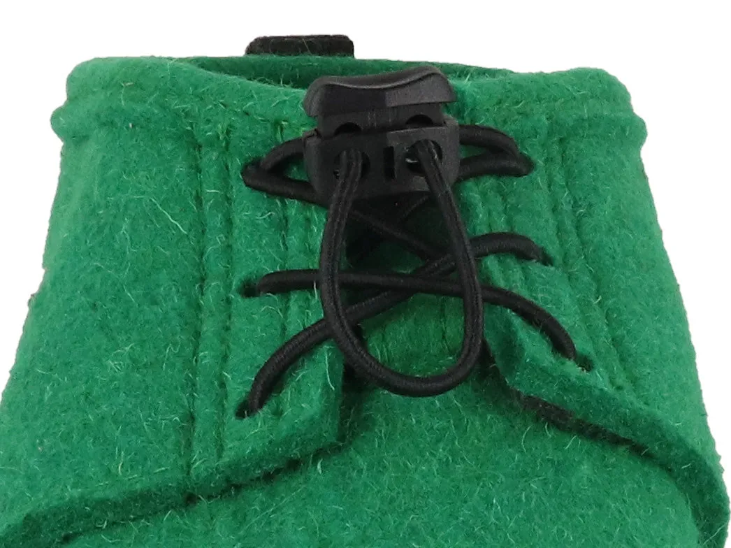 WoolFit Hand-felted Barefoot Slippers 'Nomad', green black