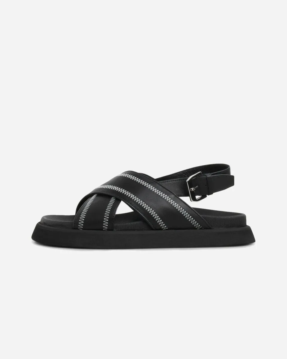 Yodi Stitched - Black Leather