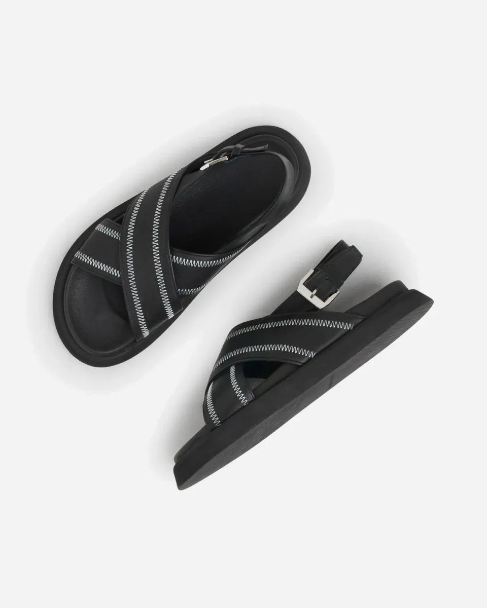 Yodi Stitched - Black Leather