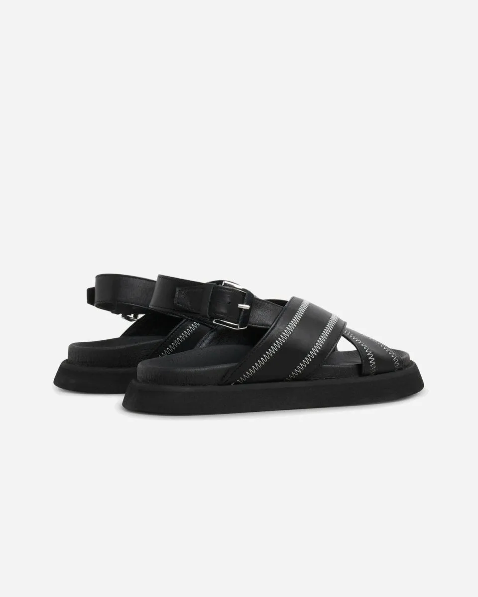 Yodi Stitched - Black Leather