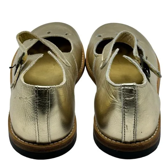 Young Soles June Gold Mary Janes Size 33 US 2