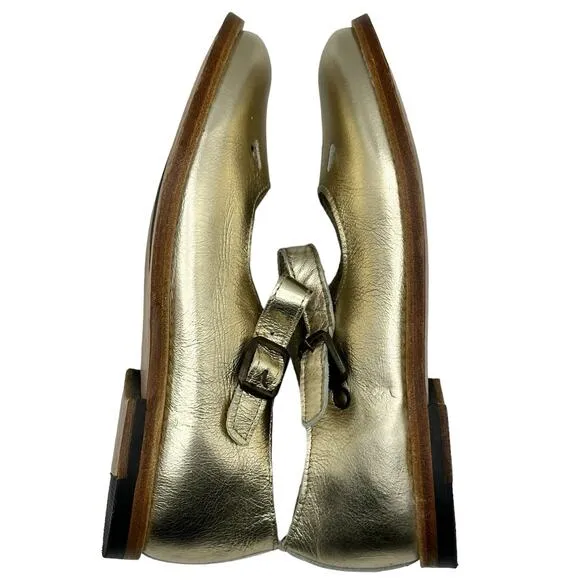 Young Soles June Gold Mary Janes Size 33 US 2